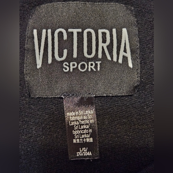 Victoria's Secret Black Sweatshirt w Pink Letters, L - Picture 4 of 4